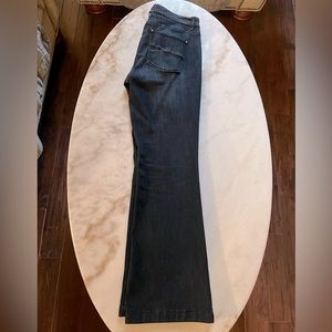 WHBM Embellished Dark Blue Contour Flare Jeans Sz 6 S